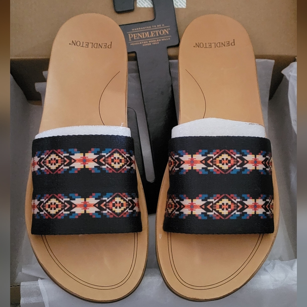 Pendleton Carico Lake Slide Sandals Slip On Outdoor Native American Southwestern